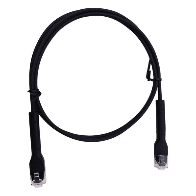 Mini Patch Cord Cat6 Ultra Slim 1 Metro (3.28 Pies) Negro Ahorra Espacio sin Organizadores, con Bota Flexible