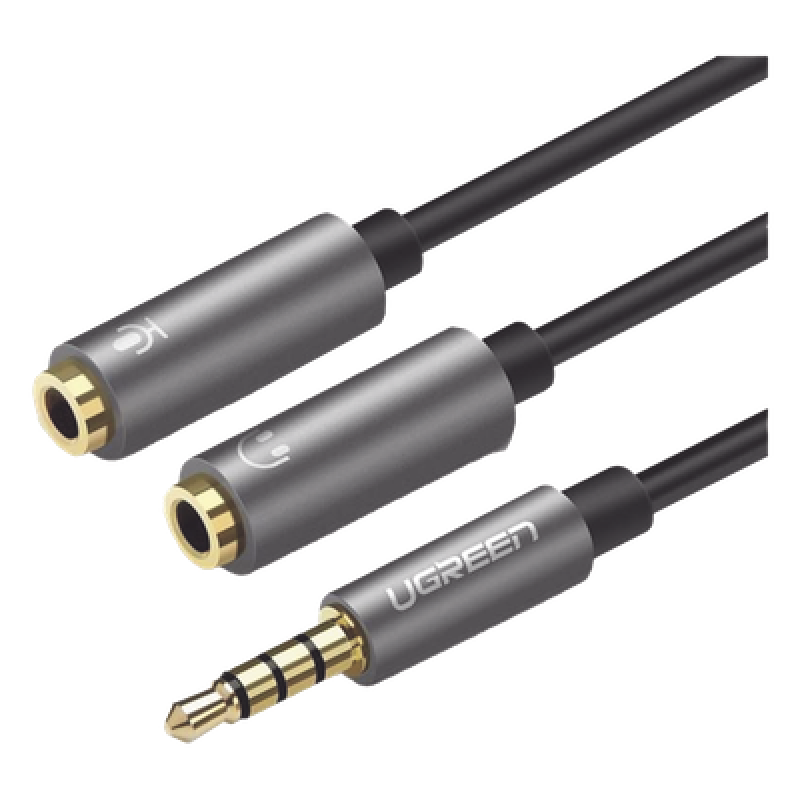 Cable Divisor en Y / De 3.5 mm Macho a Dos Salidas de 3.5 mm Hembra / CTIA, TRS / Núcleo de Cobre / TPE / Longitud 20 cm / Ideal para Separar el Micrófono de los Auriculares