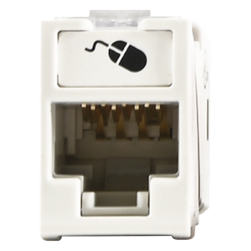 Jack Ultramax Cat5e, UTP, Montaje Híbrido en Placa de Pared (Plano y Angulado), Color Blanco, Punch Down