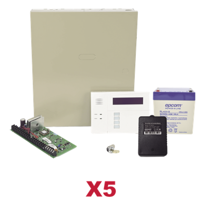 Kit de Paneles de Alarma Híbridos / 8 Zonas Cableadas Ampliables a 48 / Teclado con Receptor Inalámbrico / 3 Particiones / 254 Eventos