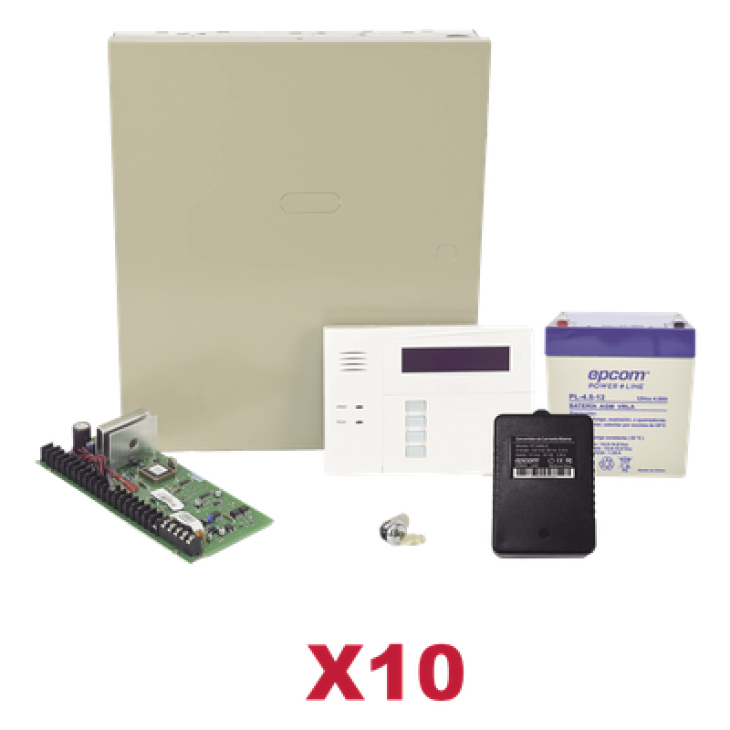 Kit de Paneles de Alarma Híbrido / 8 Zonas Cableadas Ampliables a 48 / Teclado con Receptor Inalámbrico / 3 Particiones / 1 km (3280.8 ft) de Alcance RF