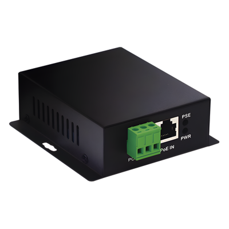 Convertidor PoE Industrial / Entrada PoE 802.3 af/at / Salida PoE pasivo 24V / Conexión plug and play / Alcance de hasta 100 metros / Ideales para Enlaces Inalámbricos
