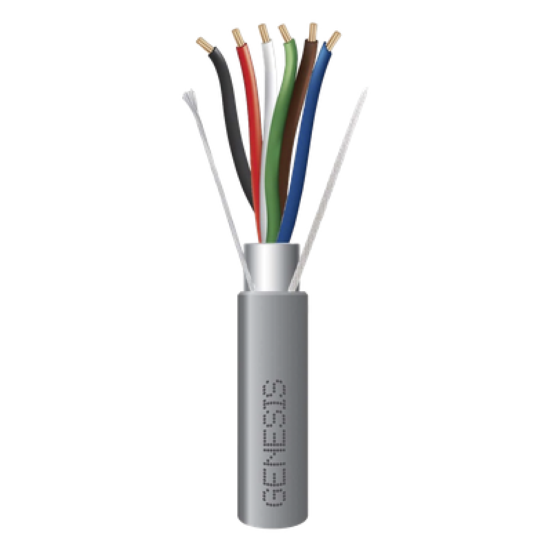 Cable Multiconductor Blindado Plenum / 6x22 AWG / 305 m (1000 ft) / Clasificación CMP-CL3P-FPLP / Color Gris
