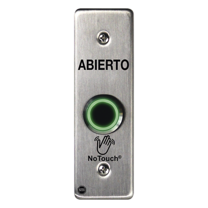 Interruptor IR NoTouch® de Acero Inoxidable, Montaje Delgado, Caja Posterior, ABIERTO