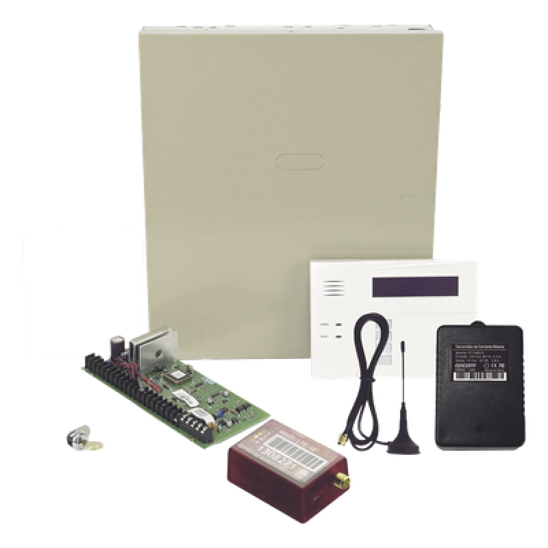 Panel de Control de Alarma / 48 Zonas Híbridas / 3 Particiones / Comunicador 4G LTE-M/5G / Teclado-Receptor Inalámbrico
