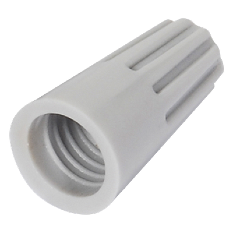 Capuchón de Cable Roscable / 18 AWG / Inserto Metálico / Paquete 25 piezas / Gris