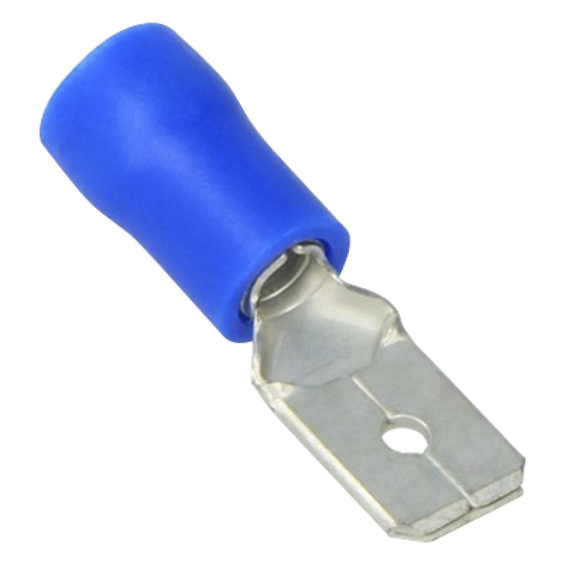 Terminal Macho Aislada / 16 - 14 AWG / Azul / Paquete 25 Piezas / 21.2 x 10.3 x 6.2 mm