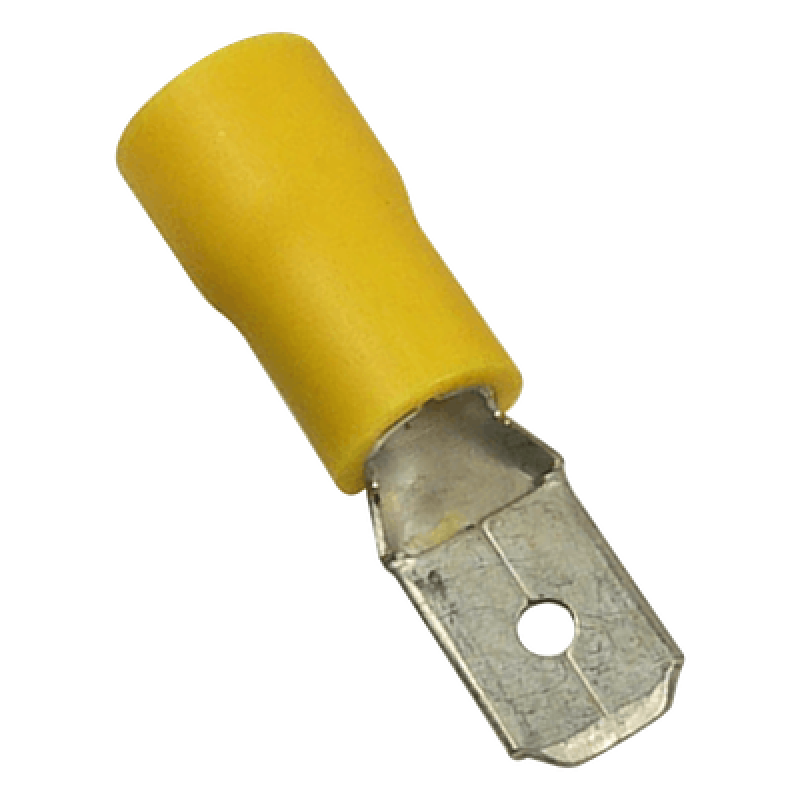 Terminal Macho Aislada / 12-10 AWG / Amarillo / 25 piezas / 0.95x0.51x0.24 in