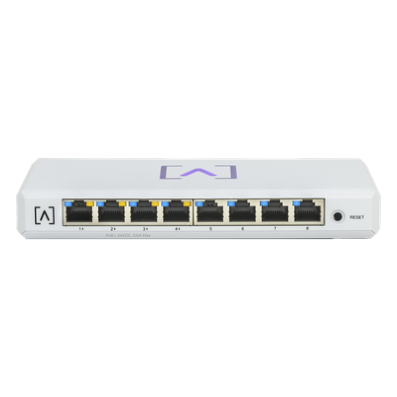 Switch Administrable / 8 Puertos Gigabit / 4 Puertos PoE+ 30W / Presupuesto PoE 60W / Gestión en Nube Gratuita