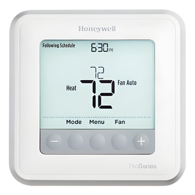Termostato programable para bombas de calor de hasta 2 etapas calor/1 frío o sistemas convencionales de 1 calor/1 frío, serie T6 Pro