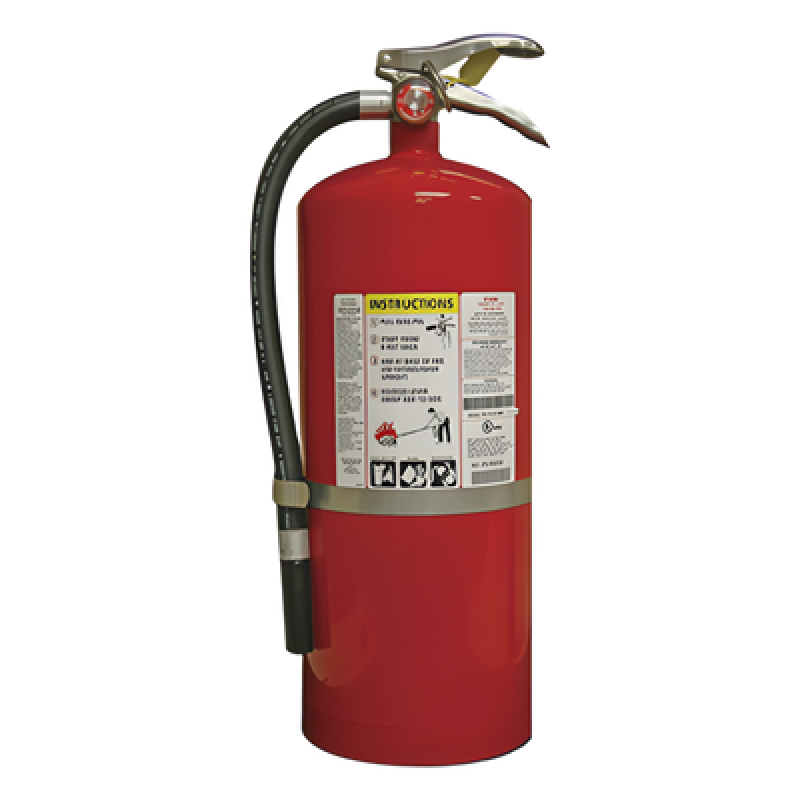 Extintor de Polvo Químico Seco / Recargable / 18 lb / Clasificación UL 6-A:80-B:C / Alcance 6 m (20 ft) / Colgador de Pared