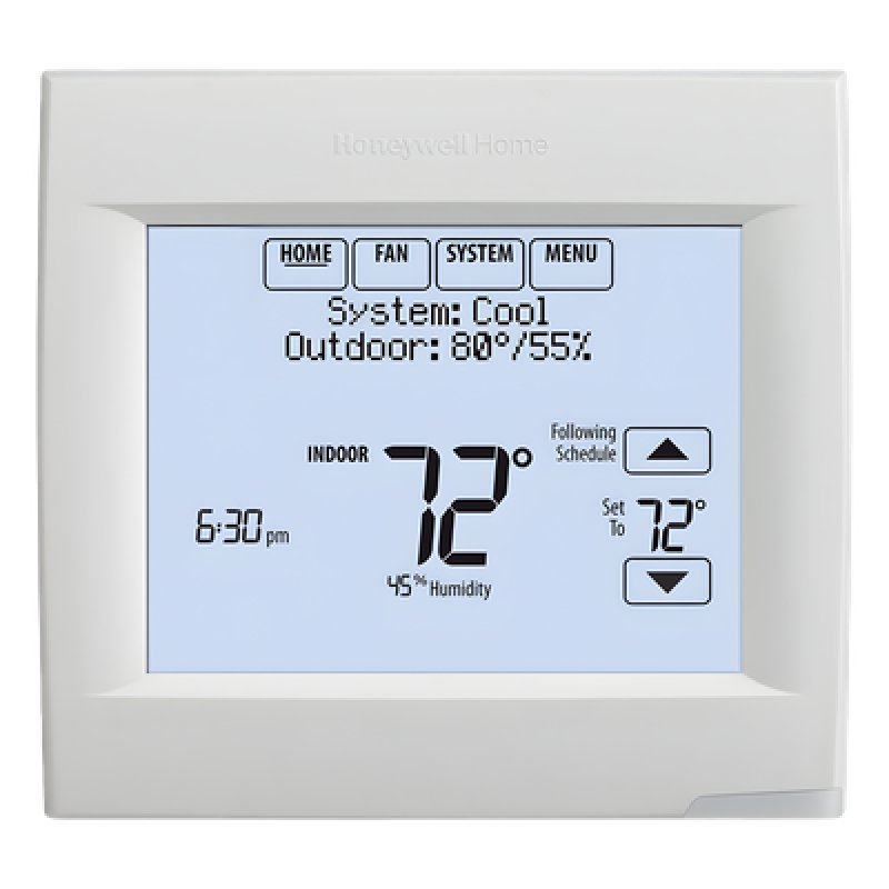 Termostato inteligente Wi-Fi con pantalla táctil para sistemas de hasta 3H/2C bomba de calor o 2H/2C convencional, línea VisionPRO 8000