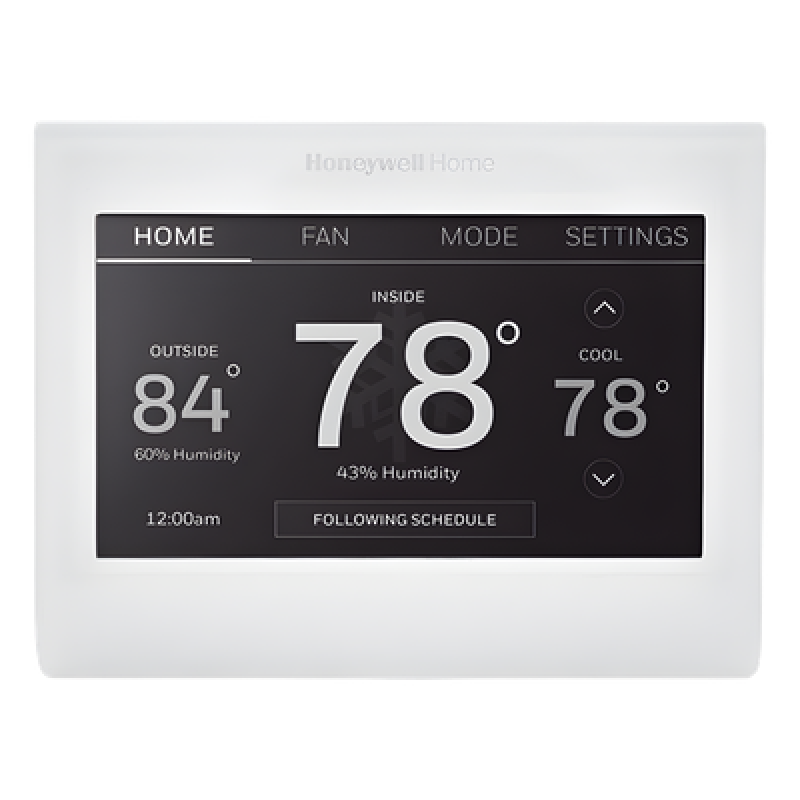 Termostato Wi-Fi con pantalla táctil a color, control remoto vía app, compatible con sistemas convencionales o bomba de calor, uso residencial y comercial ligero