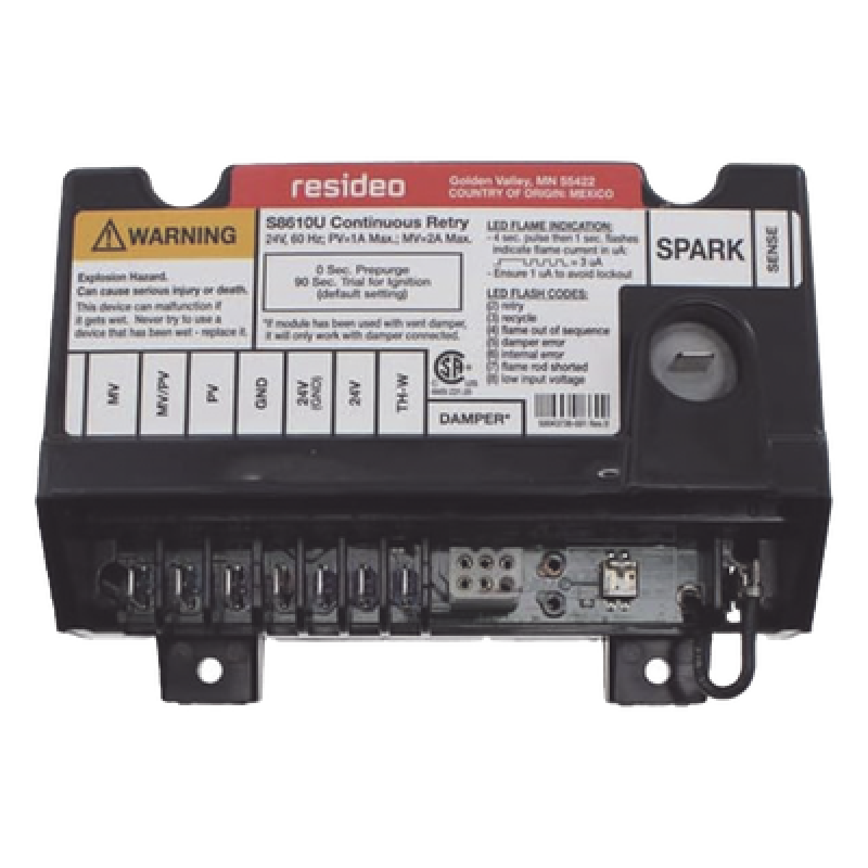 Módulo universal de encendido intermitente para piloto de gas con detección de llama por varilla simple o doble, para gas natural o LP