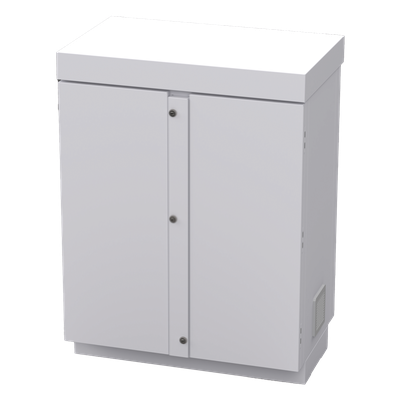 Gabinete de Lámina Galvanizada para Baterías (Hasta 12 Baterías PL110D12) y Equipo de Comunicación.