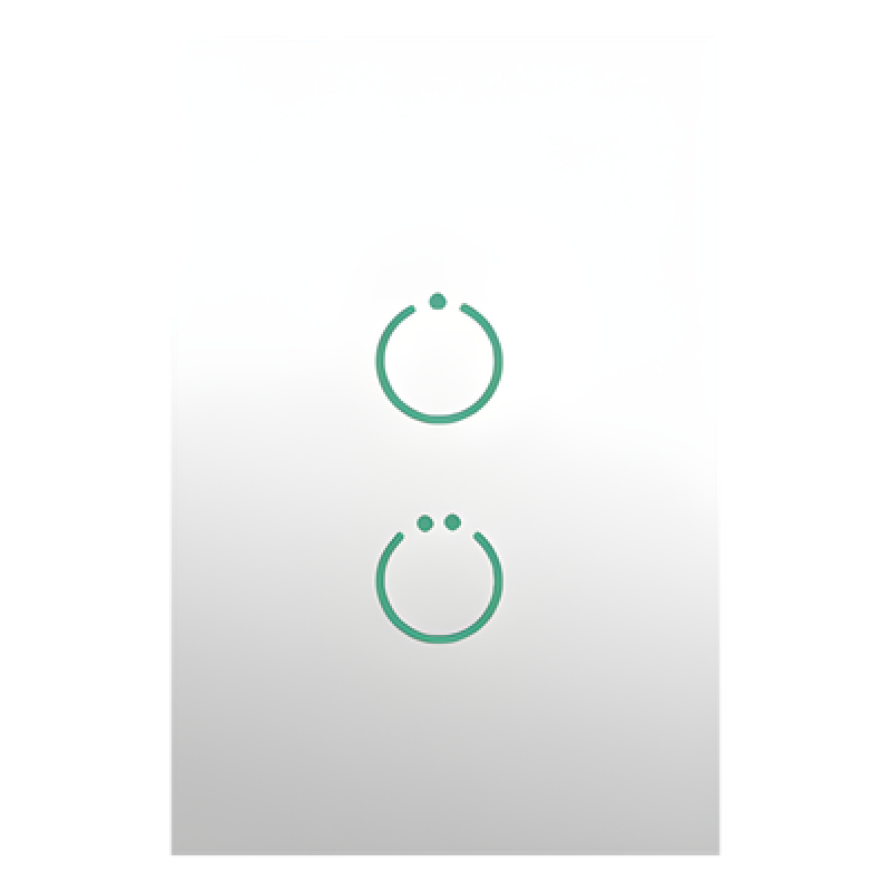 (ZWAVE) Interruptor On/Off panel táctil touch inalámbrico Zwave Plus 2 botones. Compatible con Hubitat HC8, Álula M2M, otro