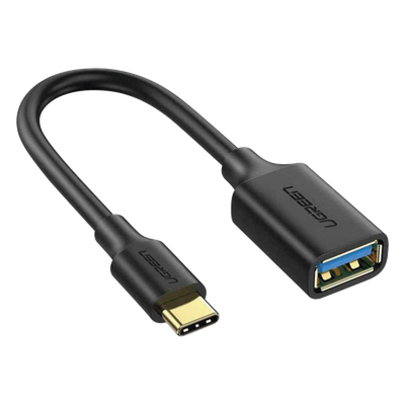 Adaptador OTG USB-C a USB-A / USB 3.0 5 Gbps / Cable 15 cm / Conectores Chapados en Oro / Triple Blindaje