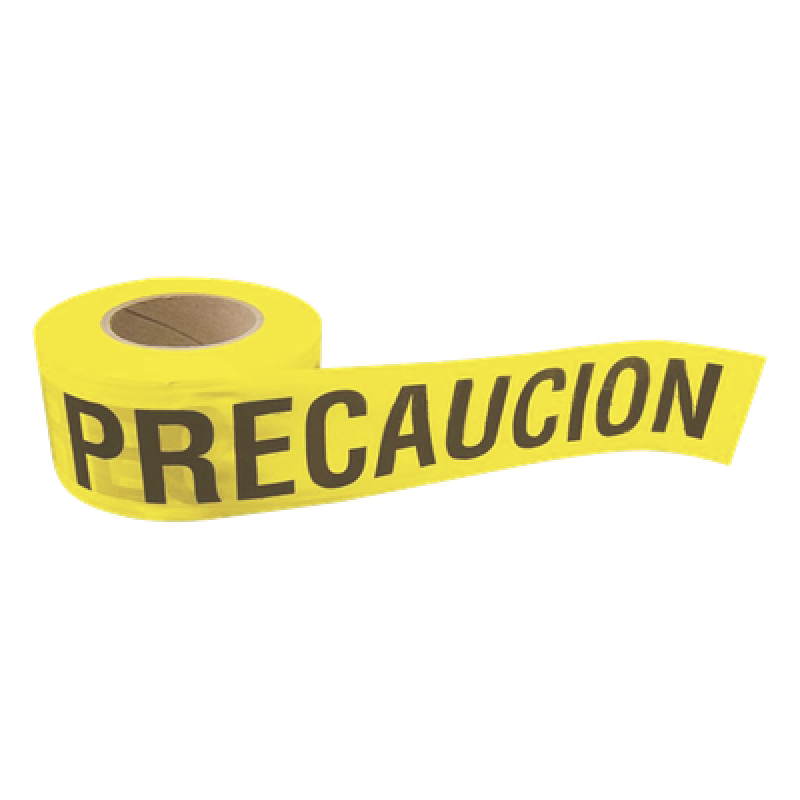 Cinta de Barricada / 100 m (328.1 ft) / Ancho 76 mm / Polipropileno Resistente a la Intemperie / Señalización PRECAUCIÓN / Espesor 0.4 mm