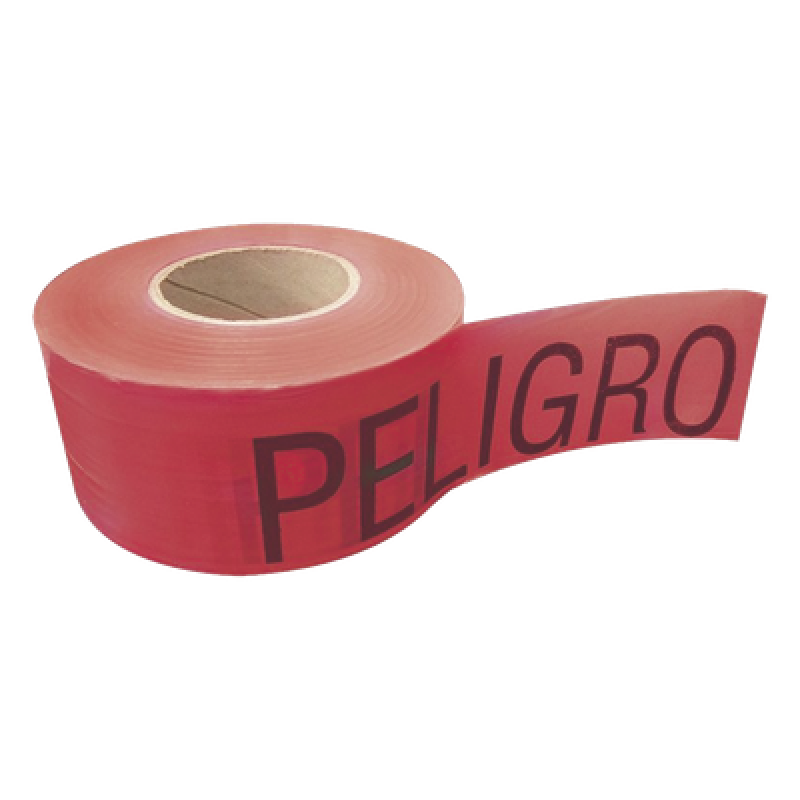 Cinta de Barricada / 100 m (328.1 ft) / Ancho 76 mm (3") / Polipropileno UV / Espesor 0.4 mm / Leyenda PELIGRO