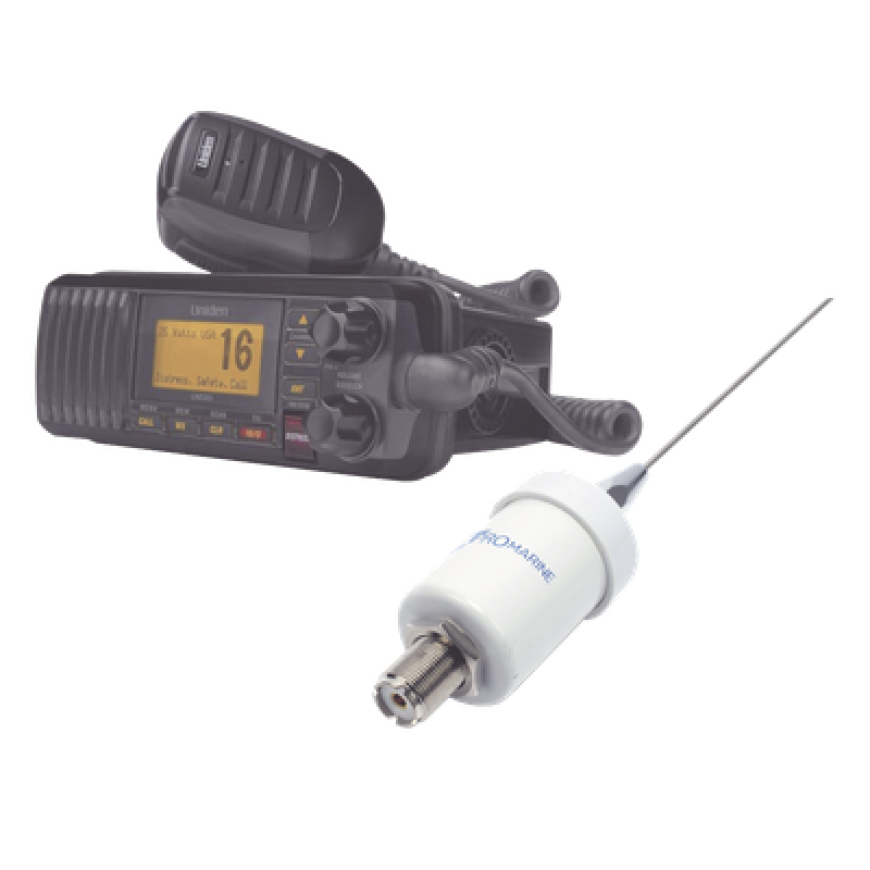 Kit de radio marina con antena de fibra de vidrio / 25W / GPS integrado / IPX4 / Cable 4.5 m (14.8 ft)