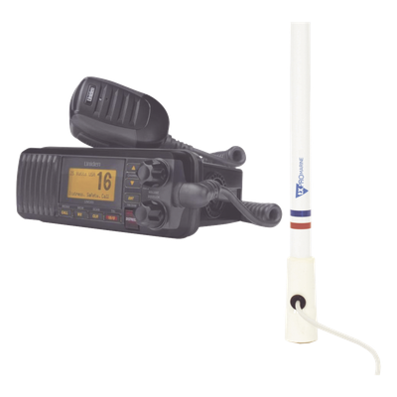 Kit de radio VHF marina / 25W / DSC Clase D / Antena fibra de vidrio 2.4 m (7.9 ft) / IPX4