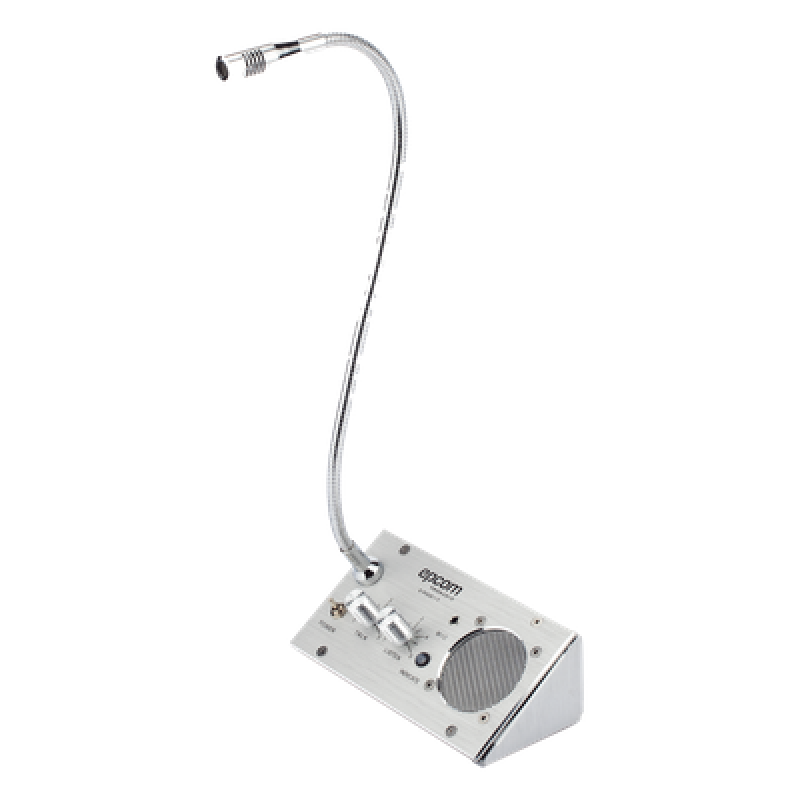 Sistema de Intercomunicación de Ventanilla / Audio Bidireccional / Captación 50 cm / Micrófono Dual Interior y Exterior / Carcasa de Aluminio Espacial / 12V / 2W