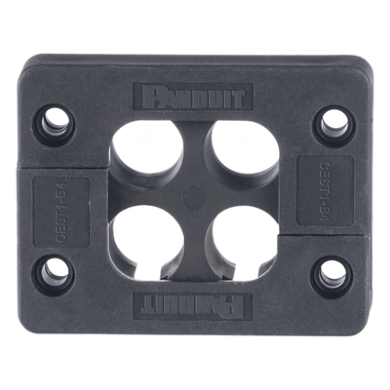 Pasacables de 4 Orificios de Marco Rectangular de 1.81" X 1.42", IP54, para Cables Terminados, color Negro