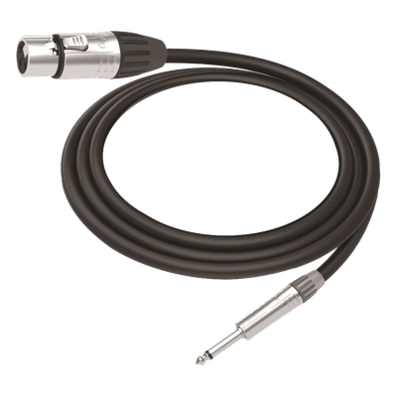 Cable de Audio / XLR 3 Polos Hembra a Plug 1/4 in Mono / Longitud 5 m (16.4 ft) / Conectores Seetronic Serie M / Blindado