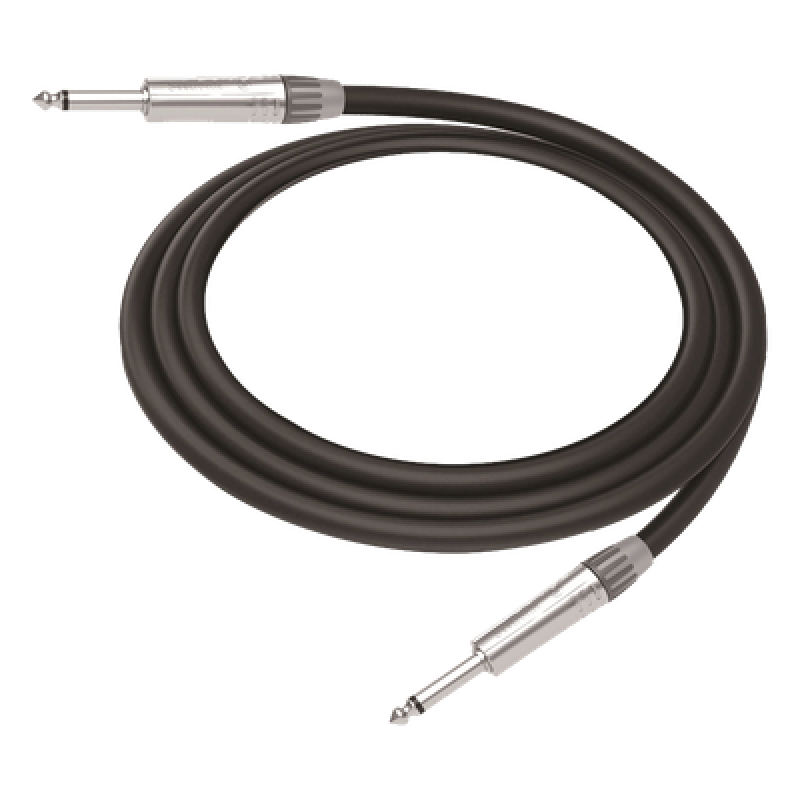 Cable de Audio / Conectores 1/4 in Mono / Triple Blindaje / Cobre Puro / 3 m (9.8 ft) / Carcasa Cromada