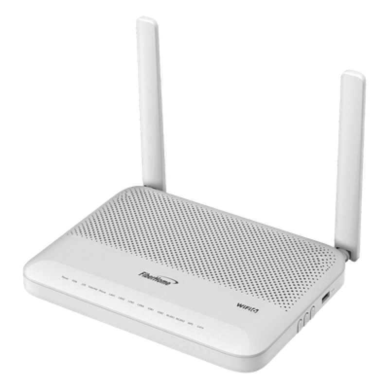 ONU GPON / Wi-Fi 6 1800 Mbps / 4 Puertos Gigabit / 1 POTS / 1 CATV RF / 1 USB / SC/APC / 2 Antenas 5 dBi