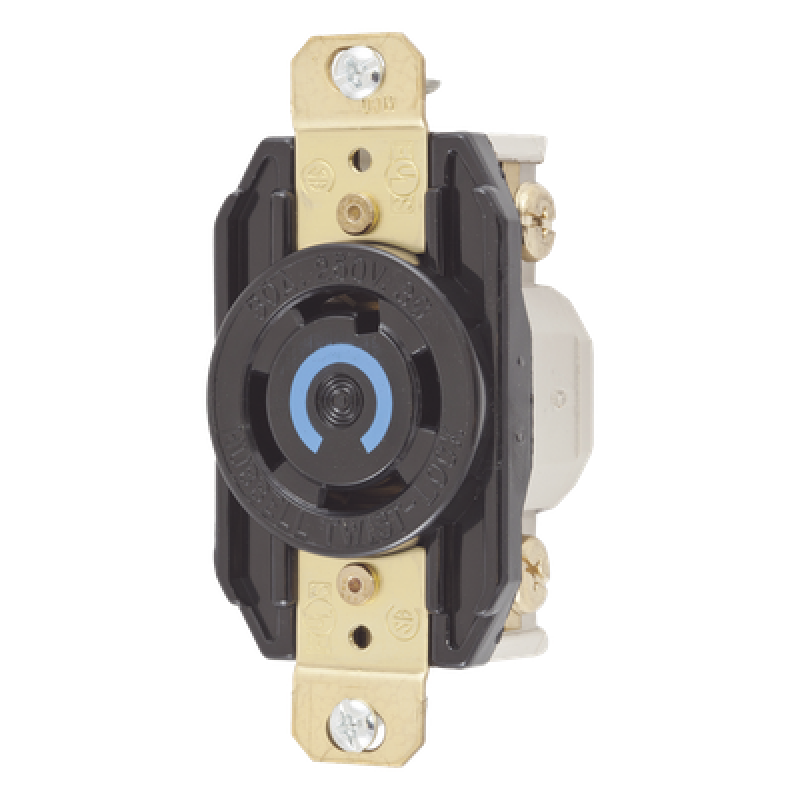 Receptáculo con Bloqueo de Media Vuelta Industrial 30 A 250 V CA / 3 Polos 4 Hilos / Nema L15-30R.