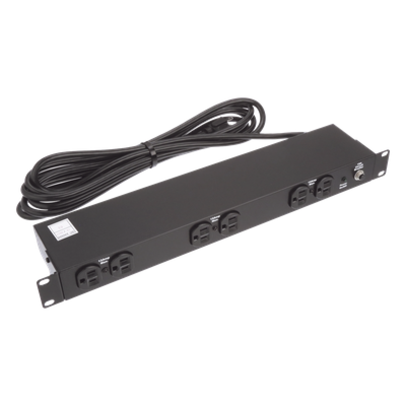 PDU Básico de Montaje en Rack, Con 6 Salidas Frontales NEMA 5-15R, Enchufe de Entrada NEMA 5-15P, de 19in, 1UR, 15 Amp, 120 Vca