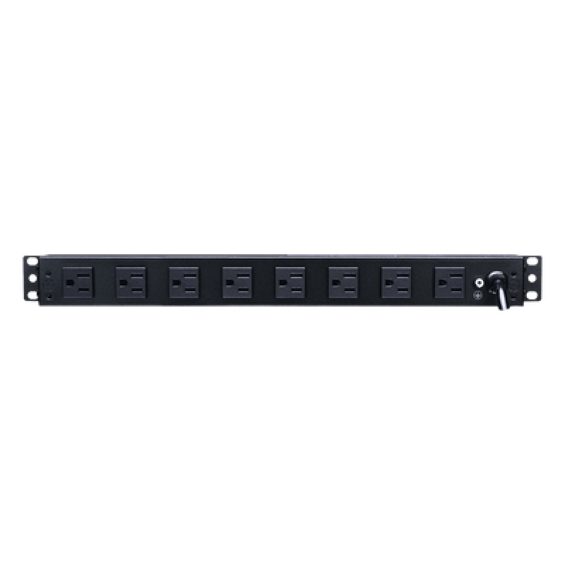 PDU Básico de Montaje en Rack, Con 10 Salidas NEMA 5-15R y Protección Contra Sobretensiones, Enchufe de Entrada NEMA 5-15P, de 19in, 1UR, 15 Amp, 120 Vca