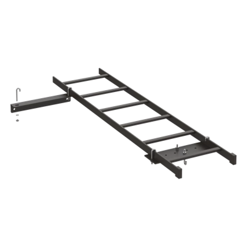 Kit de Conexión de Rack a Pared, Con Escalerilla de 1.3 m de Largo y 12 in de Ancho, de Acero, Color Negro