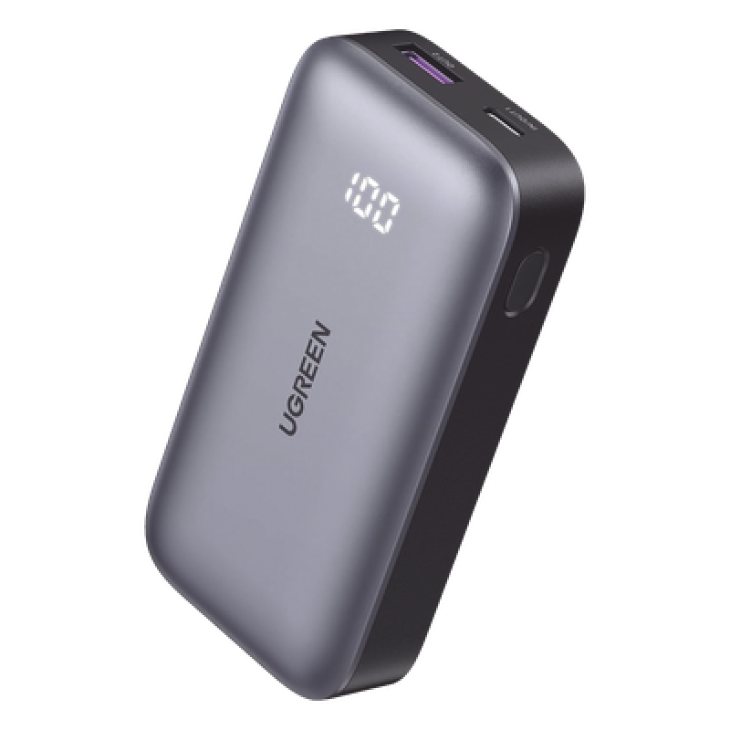 Mini Power Bank 30W | 10 000 mAh | 2 Puertos PD3.0, USB C+A | Carga Rápida | Pantalla Digital | Compatible con iPhone 16 Pro Max/15/14, MacBook Air, iPad, Galaxy S24 Ultra, | Color Negro.