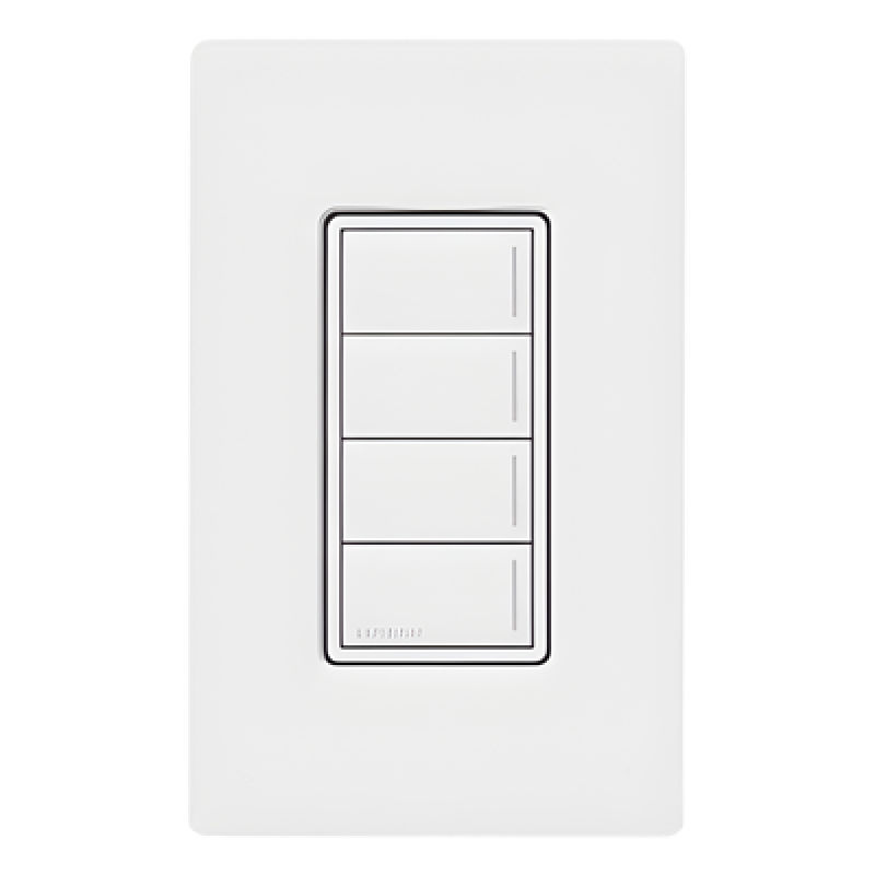 Botonera de pared Sunnata con 4 botones de escena, retroiluminada, blanco, para RadioRA 3
