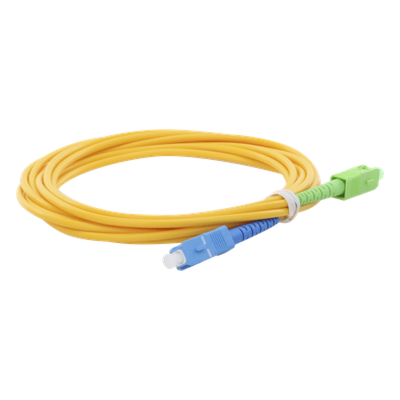 Jumper de Fibra Óptica Monomodo SC/UPC-SC/APC Simplex, Color Amarillo, 3 Metros (9.84 Pies), 3 mm