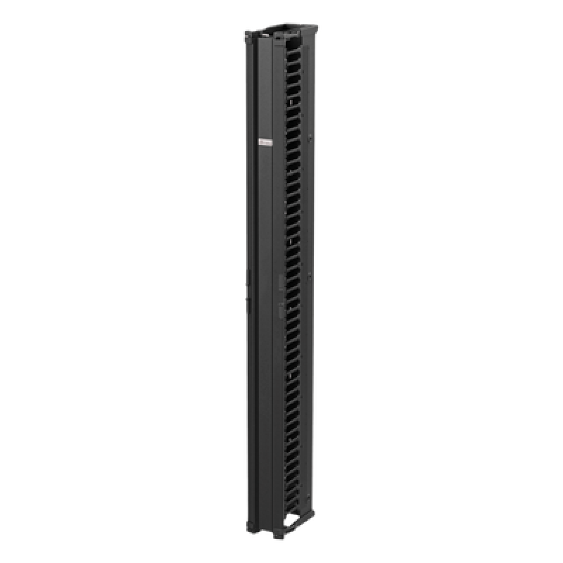 Organizador Vertical CableTek, Sencillo (Solo Frontal), Para Rack Abierto de 45 Unidades, 6 in de Ancho, Color Negro