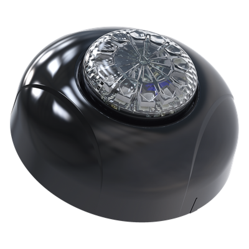 Estrobo Oculto de 12 LED, Rojo/Azul, Lente Transparente, Bisel Negro