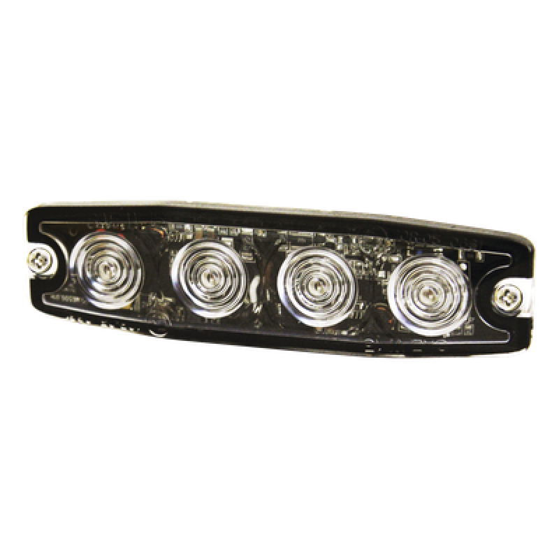 Luz Auxiliar de 4 LED, Ambar, Lente Transparente, SAE