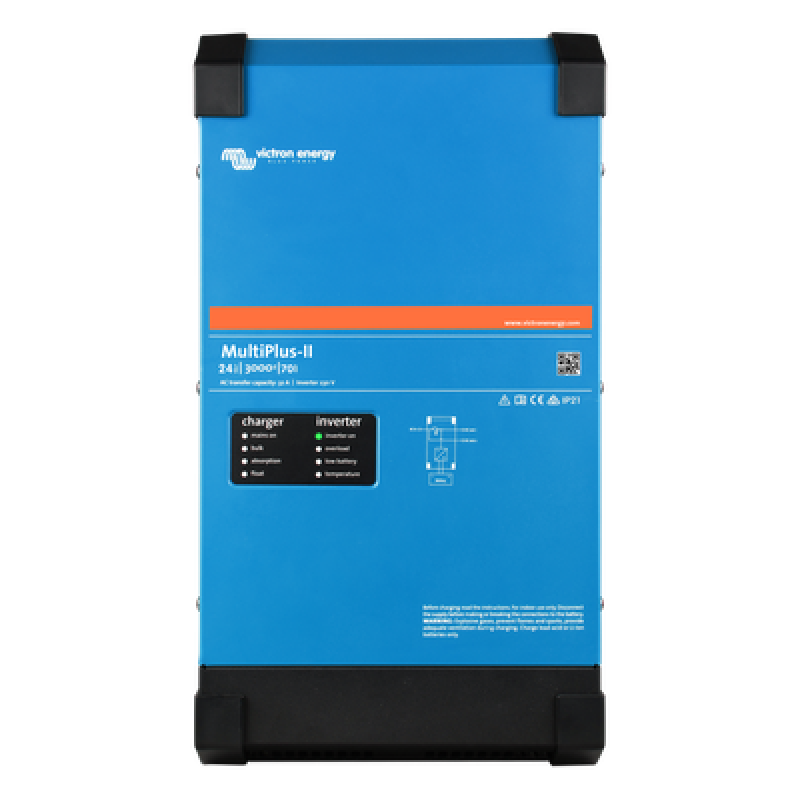 Inversor Cargador de Onda Pura / Entrada 48 Vcc / Salida 2400 W 120 Vca 60 Hz / Pico 5500 W / Eficiencia 95%
