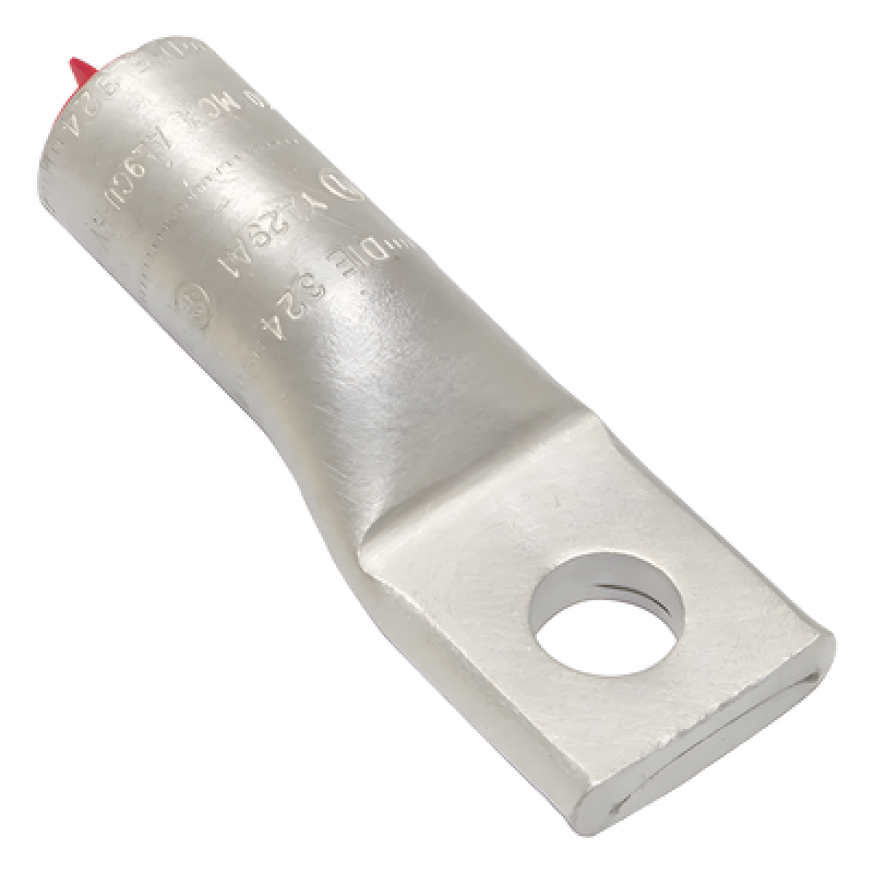 Zapata de Compresión de Aluminio / 250 KCMIL / Tornillo 1/2" / 350 kV / Lengua Recta / Estilo Barril Biselado