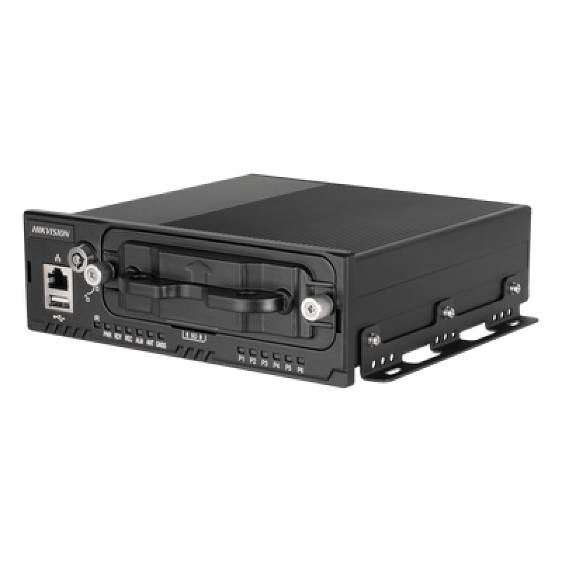 NVR Móvil de 8 Canales / 5 Megapixel / 4 Puertos PoE + 4 Vía Switch / 2 Bahías de HDD / Incluye Modulo GPS / Conector M12