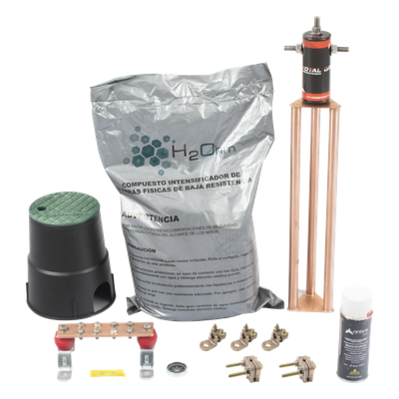 Kit de tierra física modelo TG45AB con Electrodo Magnetoactivo, capacidad: 45 AMP