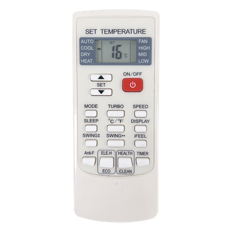 Control Remoto para Minisplit / Display Iluminado / Rango 16°C a 32°C / Funciones iFeel, Timer, Sleep, Oscilación / 54 x 10 x 134 mm