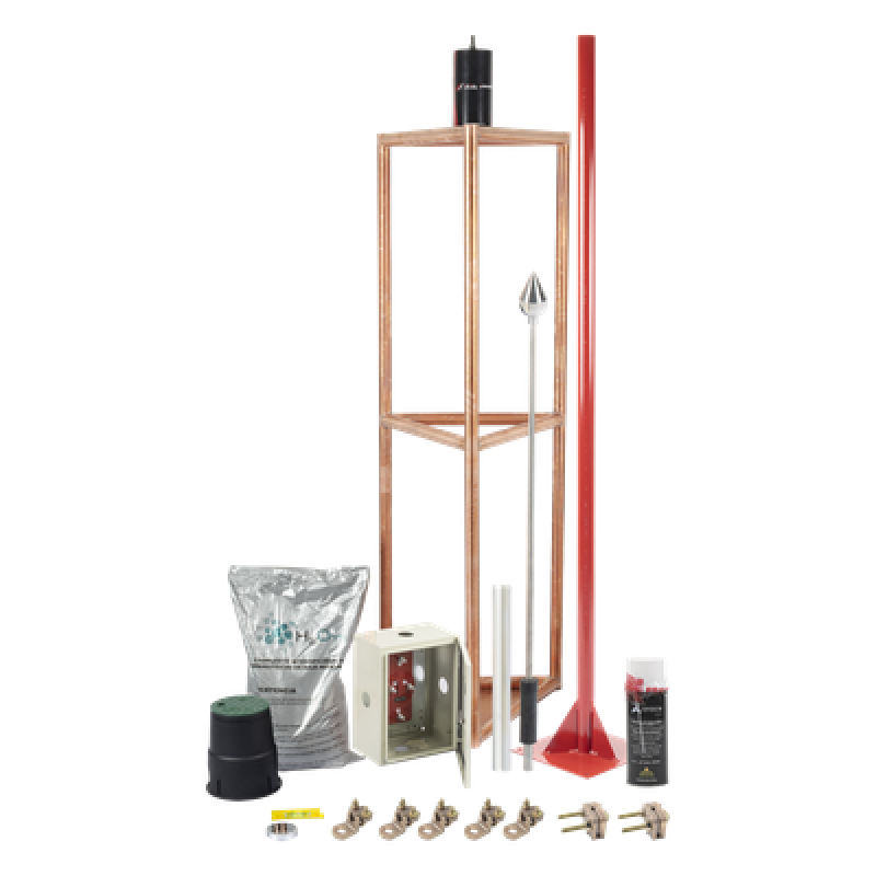 Kit Pararrayo con Accesorios para Protección de Diámetro de 300m.