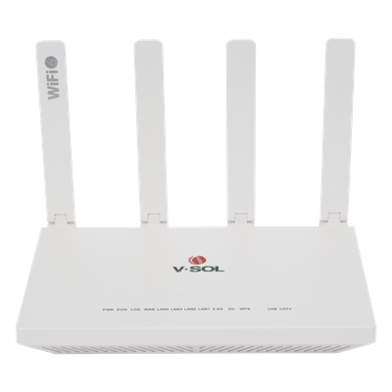 ONU XPON / Wi-Fi 6 AX1500 / 4 Puertos Gigabit / CATV con AGC / 4 Antenas 5 dBi / PON SC/APC