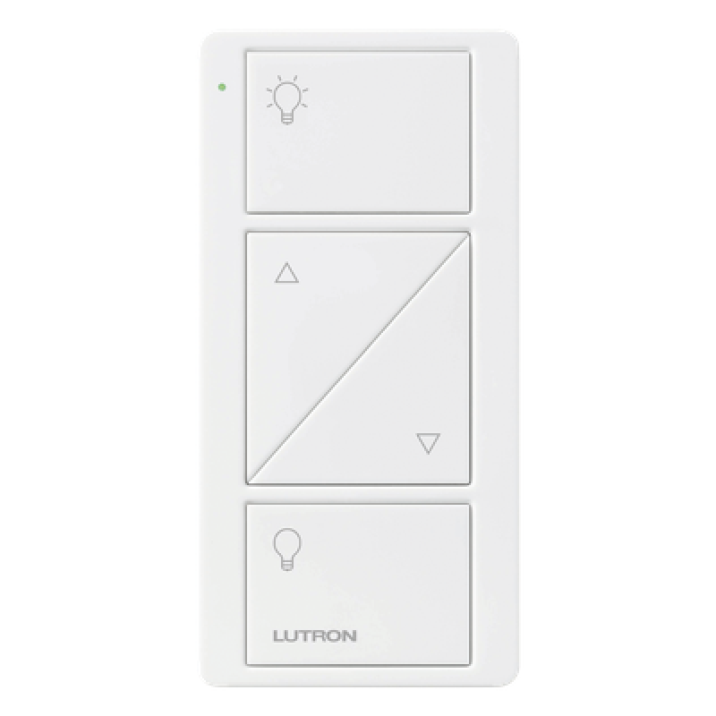 Control Pico inalámbrico de 2 botones con subir/bajar para iluminación, blanco brillante, compatible con Caséta, RadioRA 2 y HomeWorks QS