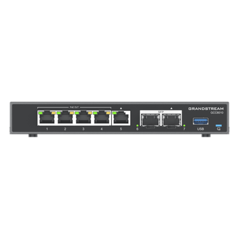 4 en 1: Firewall Nueva Generación, Router, IP PBX (24 usuarios / 8 llamadas), Switch Gigabit de 5 Puertos (4 PoE) y 2 Puertos SFP 2.5 Gigabit