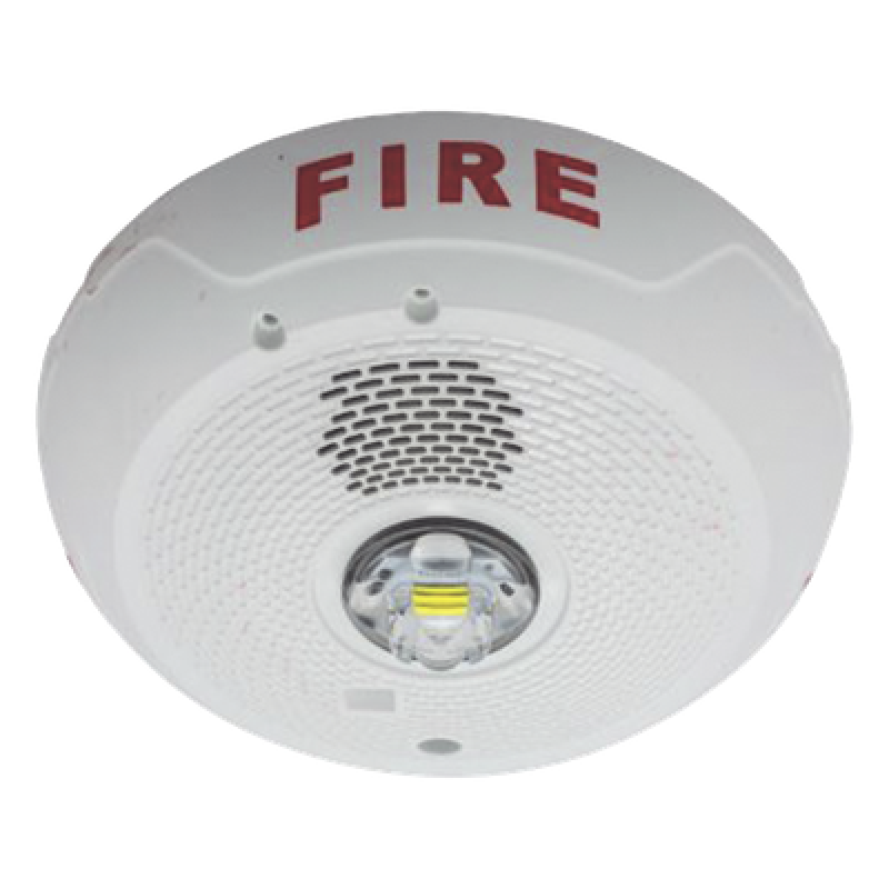 Sirena con lámpara estroboscópica LED de 2 hilos para techo, candela seleccionable, color blanco, compatible con SpectrAlert